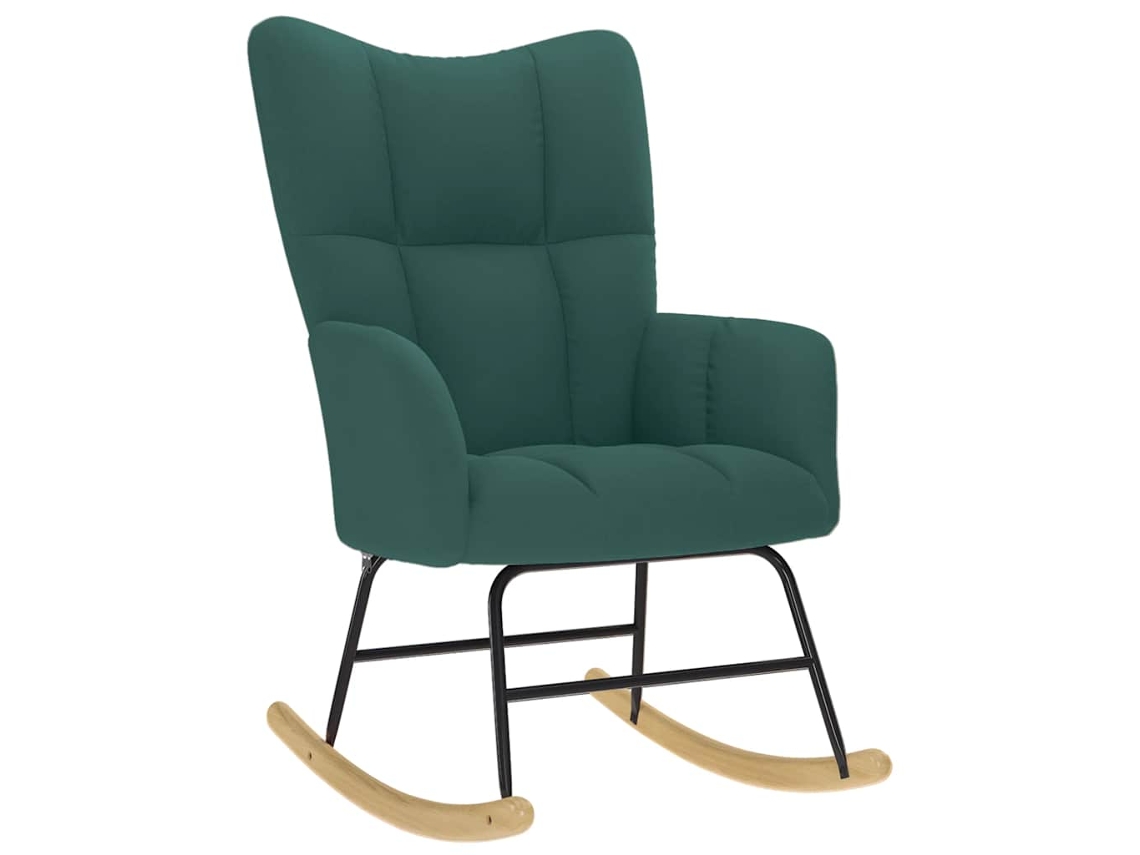 Rocking Chair, Rocking Chairs Vidaxl Verde Tecido