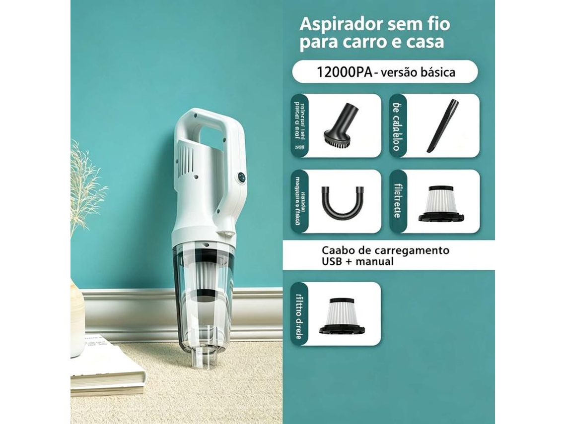 Limpeza Turbo Sem Fio Branco para Casa e Automóvel STELASPLEN