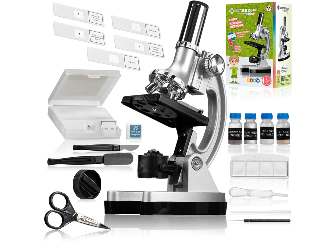 Conjunto De Microscópio Bresser Junior Biotar 300x 1200x (sem Estojo De Transporte)