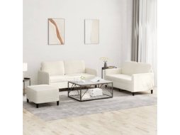 Vidaxl 3 Pcs Conjunto De Sofás Veludo Cor Creme