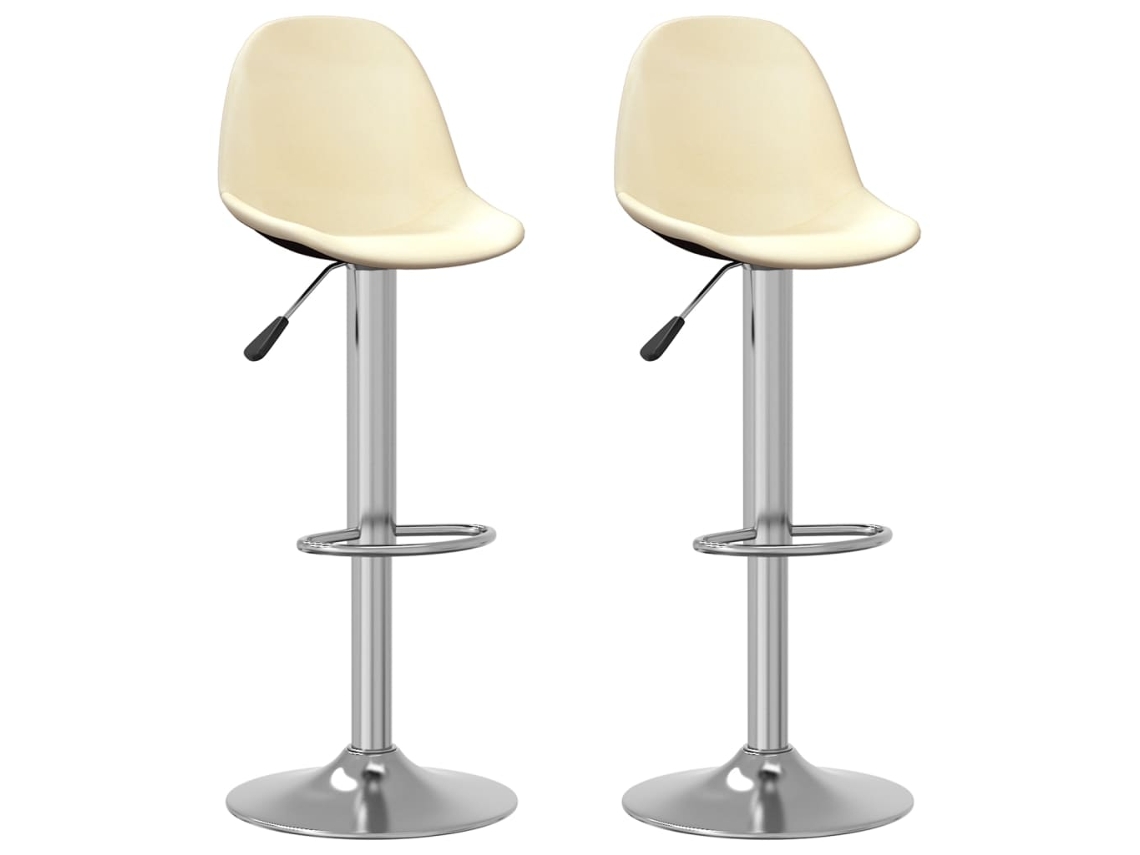 Vidaxl Bancos De Bar 2 Pcs Tecido Cor Creme