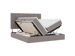 Cama de Armazenamento Led com Colchão MAISON EXCLUSIVE Cinzento acastanhado