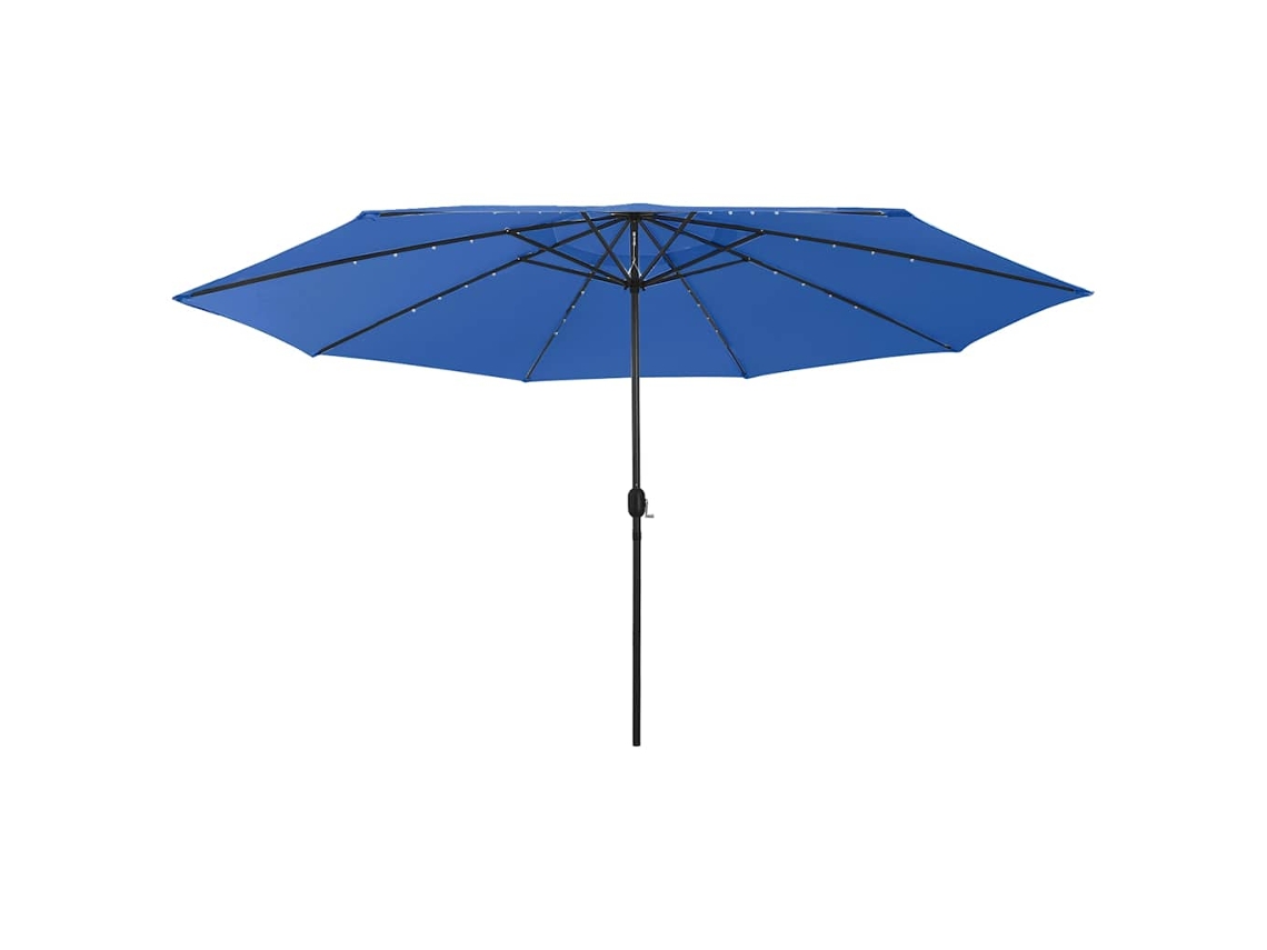 Vidaxl Guarda-sol De Jardim Com Luzes Led 400 Cm Azul-ciano