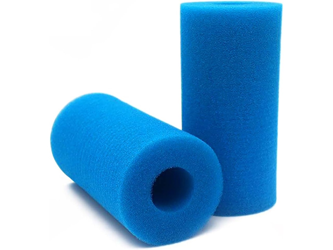 2 Peças, Esponja Filtrante Reutilizável, Tipo A, em Espuma, Azul, para Piscina, Instalação Simples AQUAFORGE