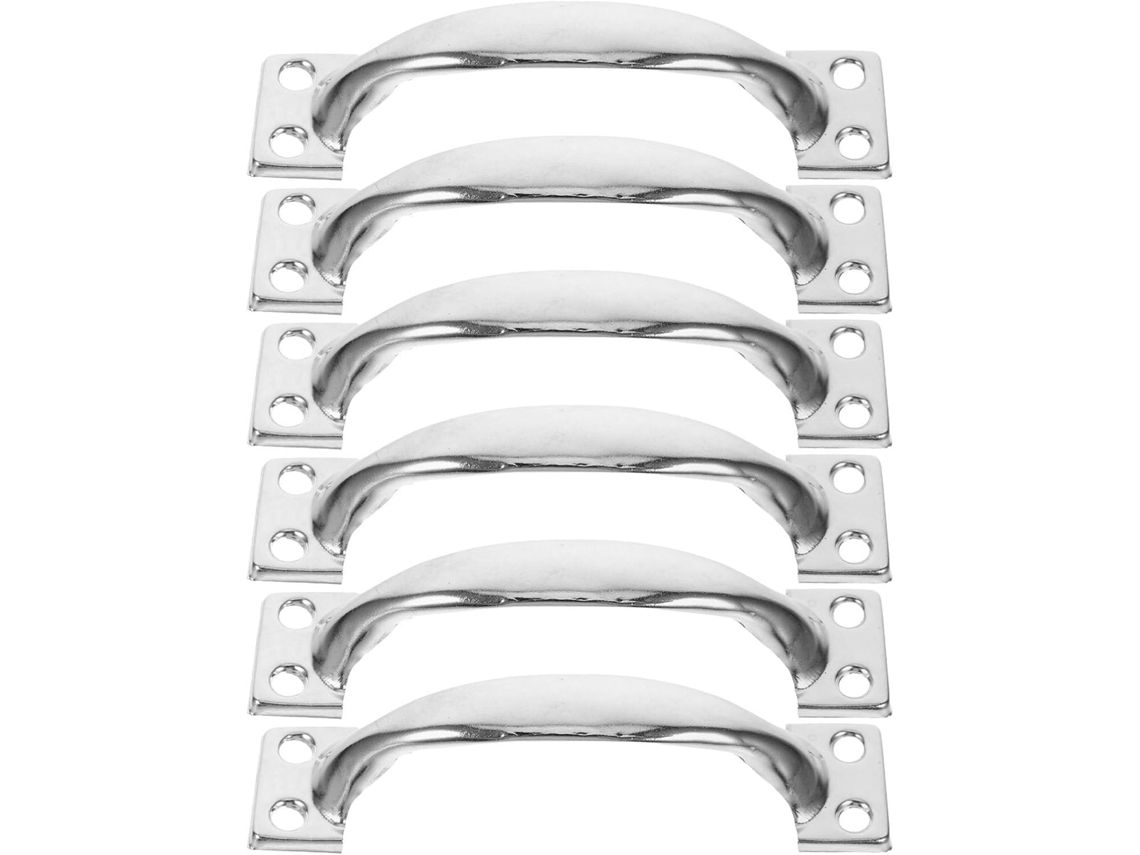 Conjunto De 6 Puxadores Rústicos Em Formato Laço Para Gavetas E Armários Cozinha, Puxador De Porta Ferro Maciço 10cm 4 Polegadas