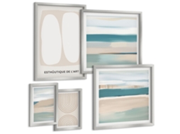 Conjunto De Pinturas Composições Abstratas Natureza Espelharte (5 Peças)