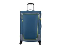 Mala de Viagem Grande Pulsonic 81Cm com 4 Rodas Expansível Azul Coroa 113L AMERICAN TOURISTER