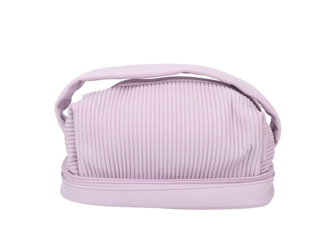 Bolsa De Maquiagem De Pu Com Grande Capacidade Impermeável Para Viagem E Lar