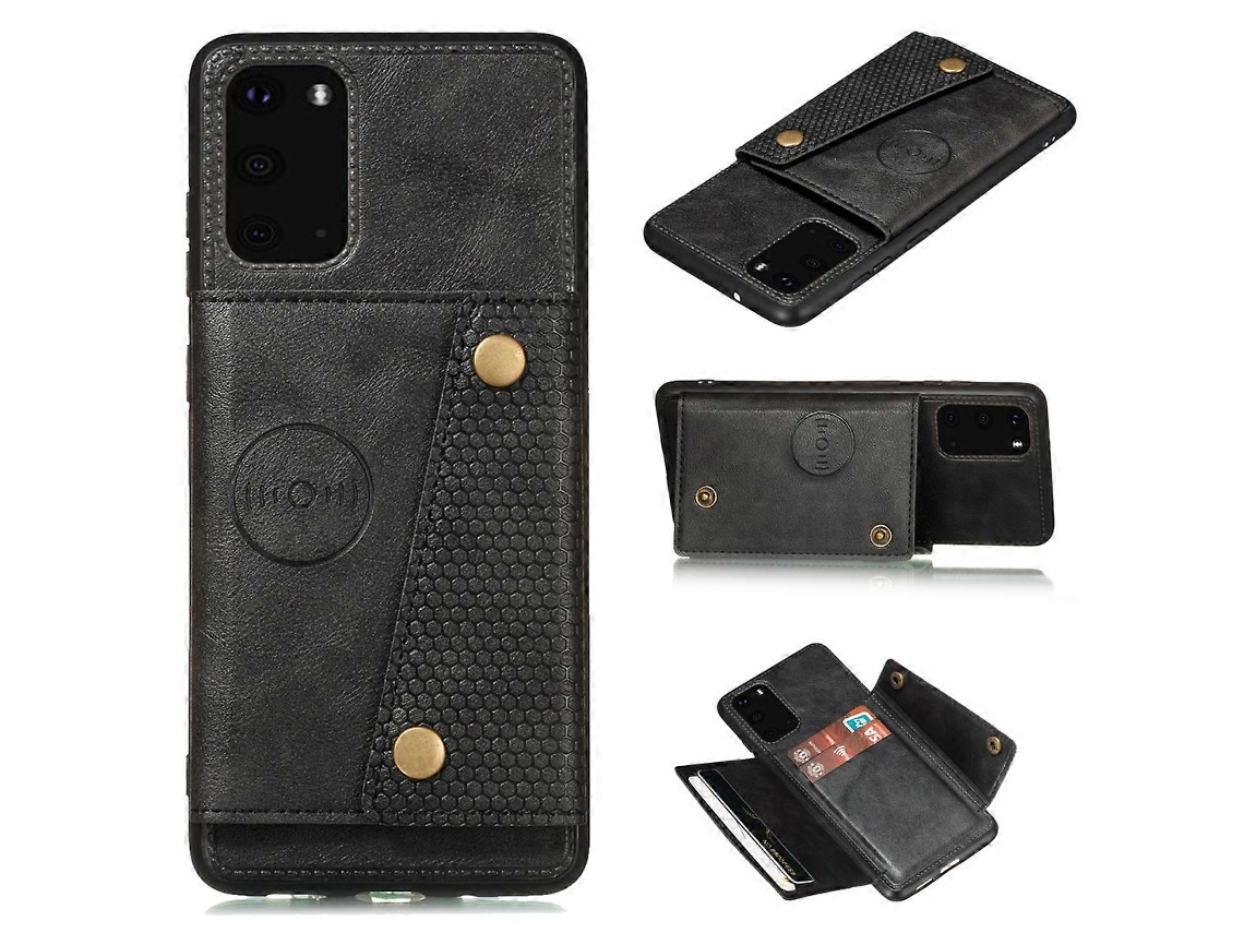 Capa Protetora Magnética À Prova De Choque Com Fecho Duplo De Pu Tpu Com Compartimento Para Cartão E Suporte Para Samsung Galaxy Note 20 Ultra