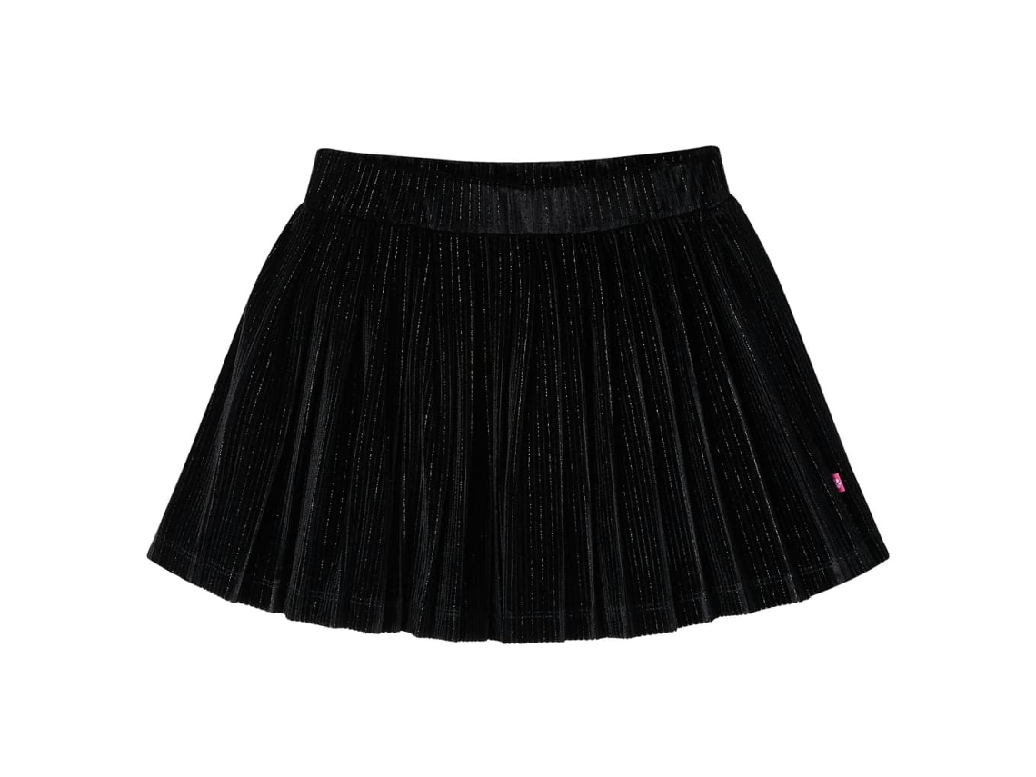 Saia Plissada Para Criança Com Lurex Preto 116