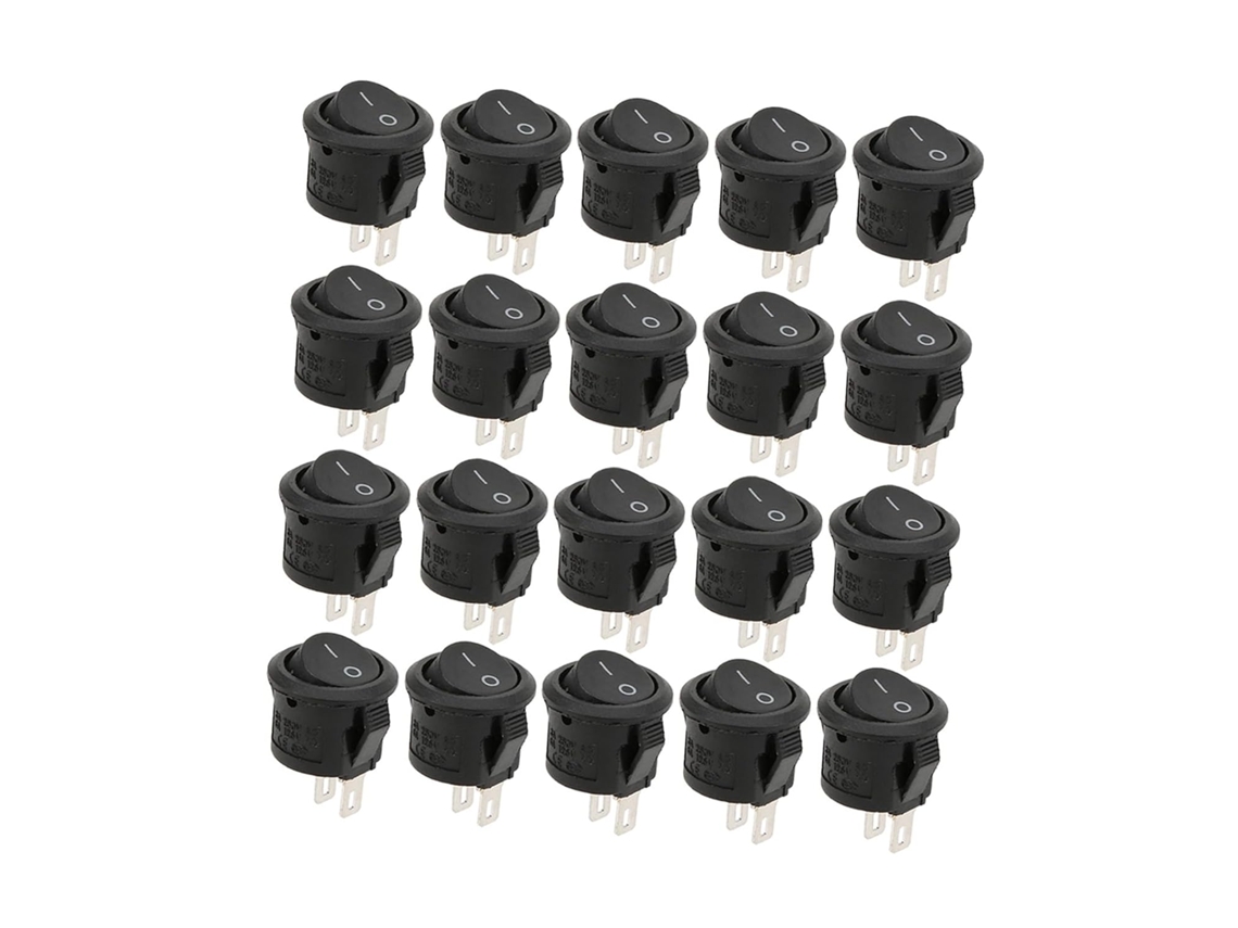 Interruptor Basculante Redondo Pequeno Luqeeg De 2 Pinos E Posições, Interruptores De Alimentação Com Forte Resistência