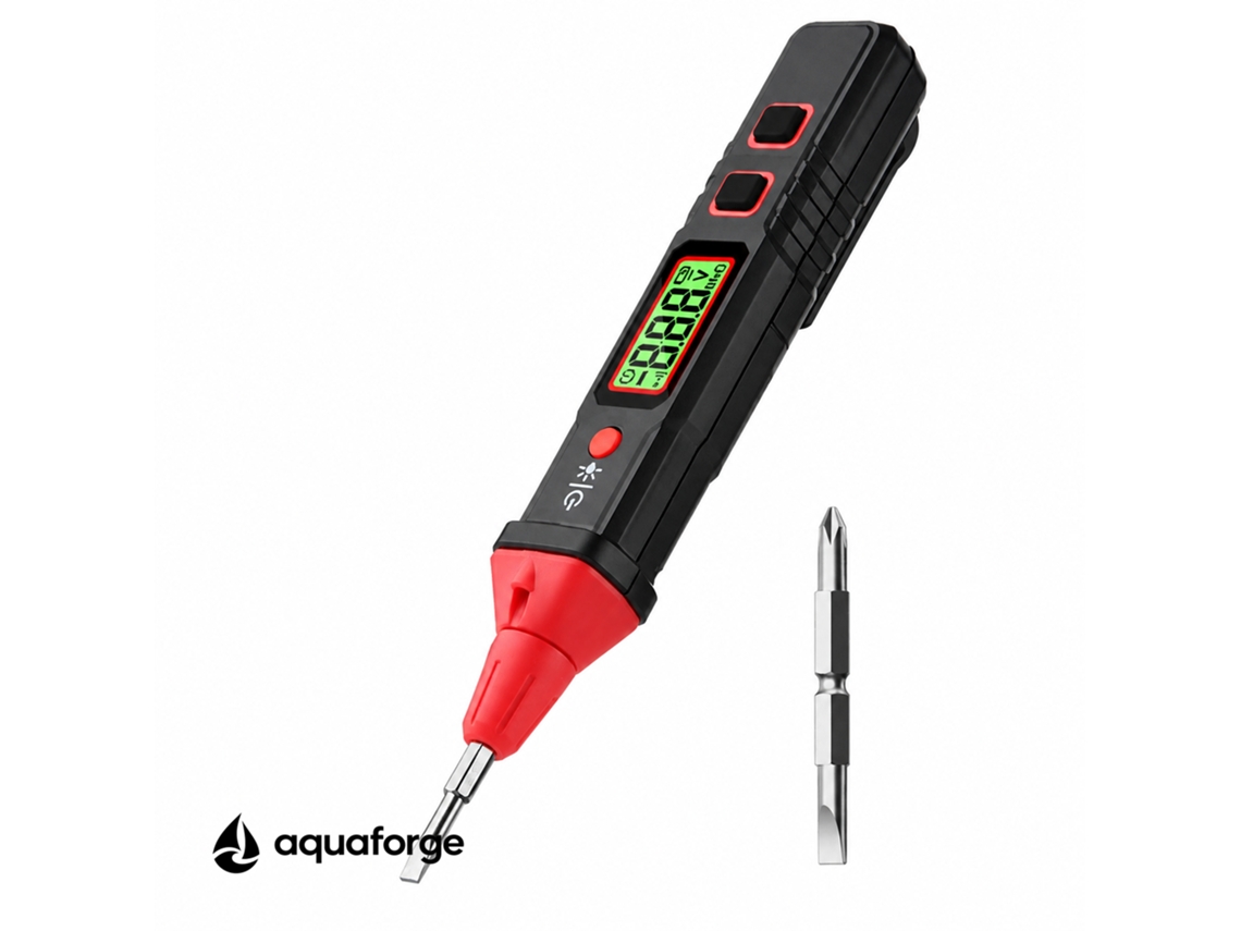 Caneta De Teste Digital Aquaforge An91d Com Ecrã Lcd E Teste De Continuidade Para Eletricistas E Instalações Elétricas