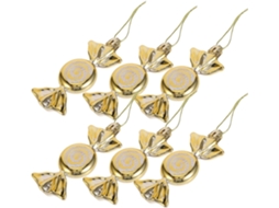 Conjunto 6 Enfeites Doces Dourados Pendurar Feitos Abs Ideais Decoração Festas Janelas Portas Aniversários GOKOCO