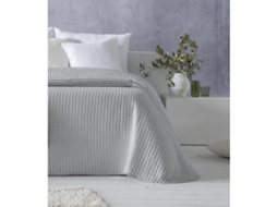 Colcha HOSTELINE AGNES (Cinzento Pérola - 230 x 270 cm)