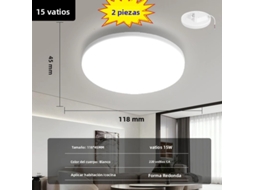 Luminária De Teto Led Redonda Moderna (15w, Conjunto De 2 Peças) Com Iluminação Em Pvc De Baixo Consumo De Energia.