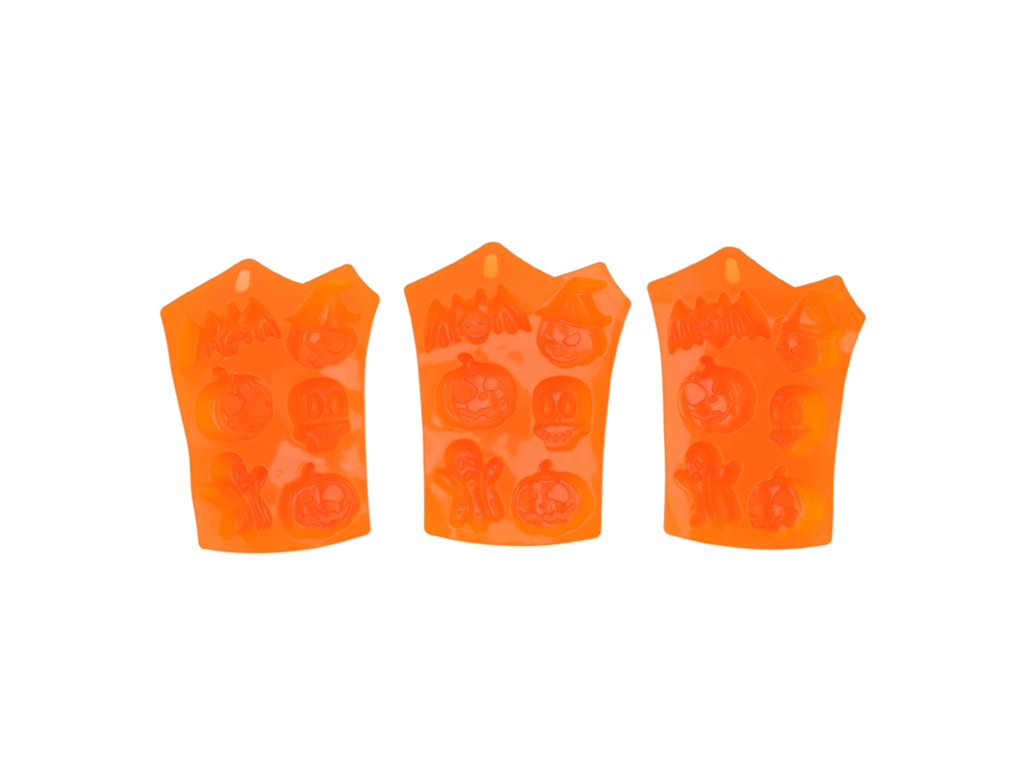 Moldes De Silicone Halloween Para Bolo 6 Buracos 3 Peças