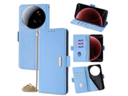 Capa De Couro Com Corrente Transversal Para Xiaomi 15 Ultra