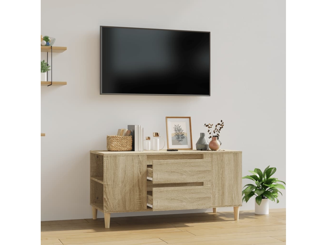 Vidaxl Móvel P/ Tv 102x44,5x50 Cm Derivados De Madeira Carvalho Sonoma