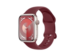 Pulseira de Silicone Halinuia para Apple Watch S1 11/ultra 1 3/se1 2 , Fecho em Formato de Oito, Design Esportivo Respirável,borgonha (42 49 Mm)