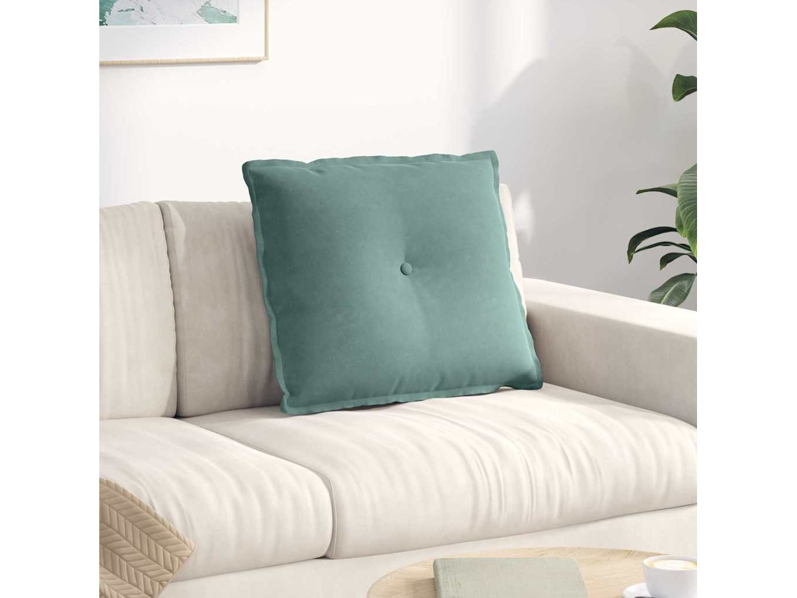 Vidaxl Travesseiro Para Costas Verde Do Mar 60 X 50 Cm