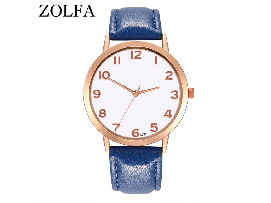 Reloj De Pulsera De Cuarzo Para Hombre Y Mujer Con Dial Redondo (azul Real)