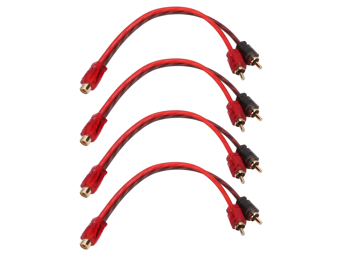Adaptador de Cabo Divisor Áudio Estéreo Rca 4 Vias para Dois Conectores 3,5 Mm com Alto falantes 20 Cm AQUAFORGE