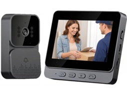 Campainha De Vídeo Sem Fio, Compatível Com Abertura Bidirecional E Interfone, À Prova D'água Ipx65, Vídeo Hd, Tela De 4,3 Polegadas.