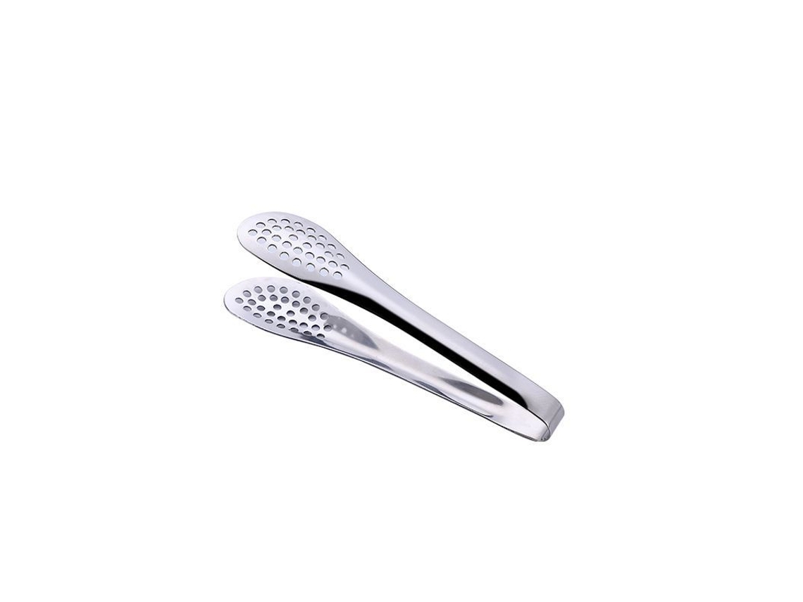 Pinça de cozinha Rebe em aço inoxidável, 13 cm, resistente ao calor e antiderrapante, ideal para carnes, legumes, frutas e pães.