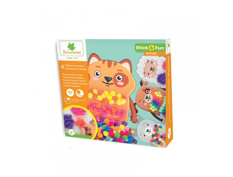 Pompoms Stick N Fun Pm Au Sycomore