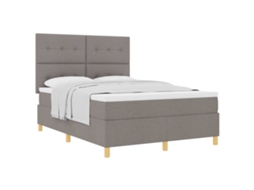 Cama Box com Colchão Cinzento Acastanhado 140 X 200 Cm Tecido MAISON EXCLUSIVE