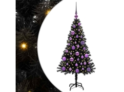 Árvore De Natal Artificial Com Led Vidaxl Preto Pvc (120 Cm)