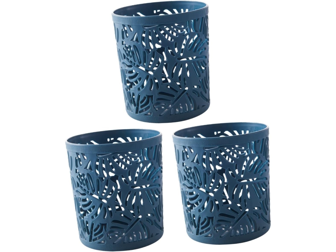 Conjunto de 3 porta-lápis vazios, organizador de mesa resistente