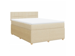 Box Spring Bed, Box Spring Beds Vidaxl Creme Tecido (140 X 200 Cm)