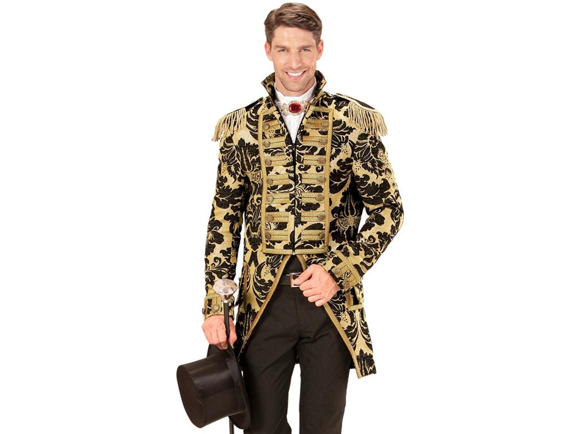 Elegante traje ou fraque dourado em jacquard para homem