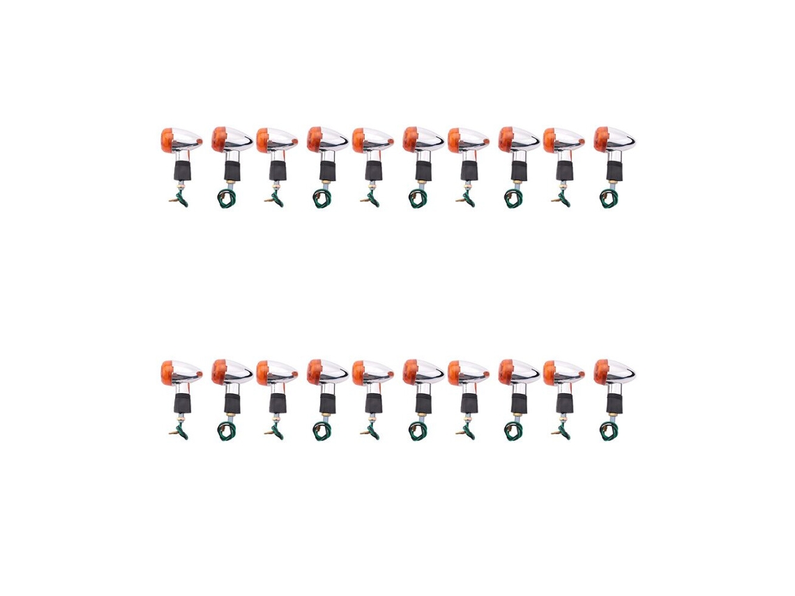 Piscas/sinalizadores de Direção para Motos Luzes Dianteiras e Traseiras para Custom, Bobber e Chopper (20 Peças) (modelo "bullet")