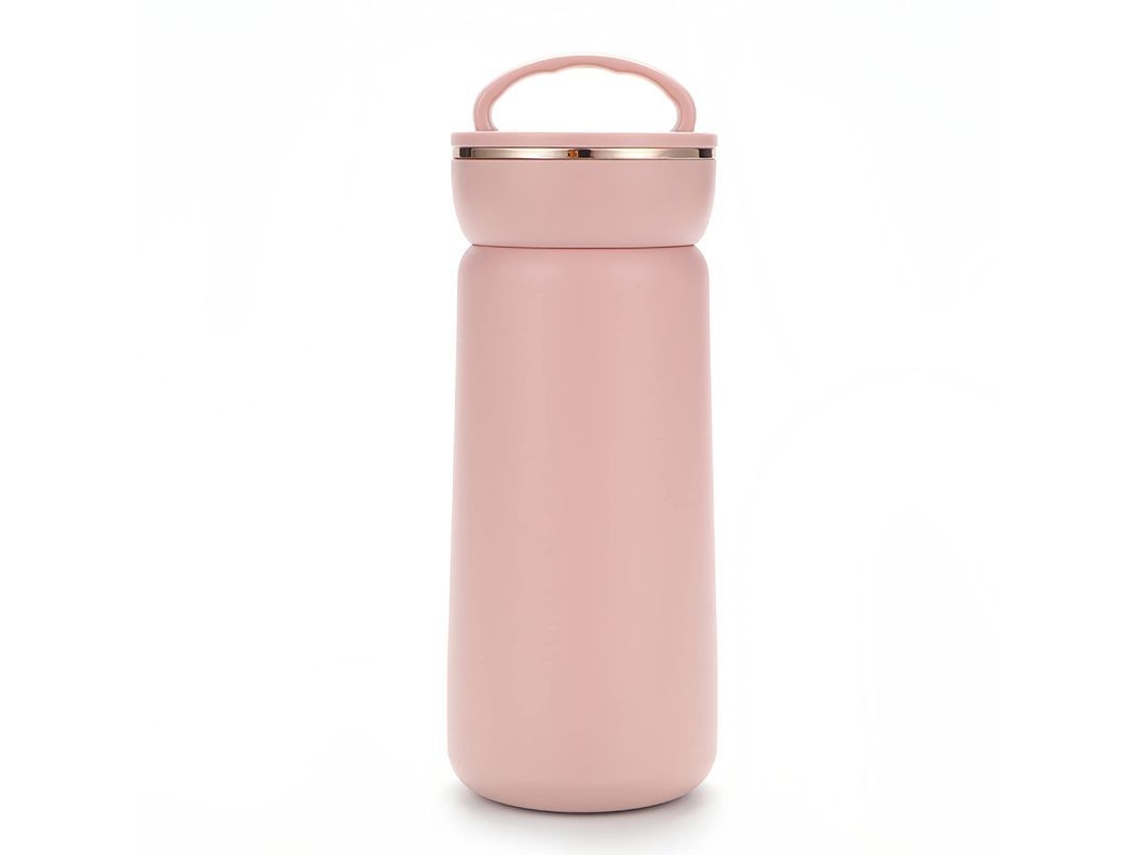 Rebe botella de Água Quente de Aço Inoxidável 304 com Isolamento a Vácuo Copo de Viagem 380ml Rosa