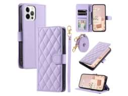 Capa Para Iphone 12 Pro Max Pele Sintética Roxo