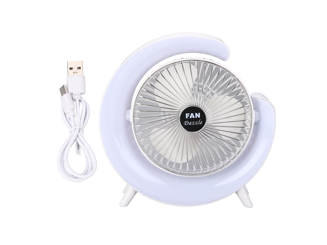 Vento Forte Ventilador Mesa Led Usb Recarregável