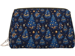 Nécessaire Azul com Estampa de Árvore Natal Bolsa Viagem Feminina Espuma Viagens Férias | S/MARCA