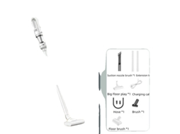 Aspirador De Pó Portátil, Sucção Poderosa, Luz Led, Branco