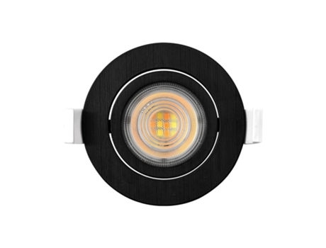 Pacote de 100 spots LED embutidos 3em1 redondos pretos 7W IP20