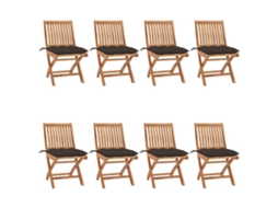 Folding Chair, Folding Chairs Vidaxl Cinzento-acastanhado Madeira (n/a)