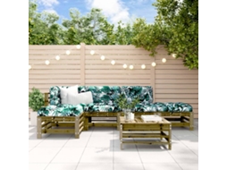 Vidaxl 6 Pcs Conjunto Lounge De Jardim Madeira De Pinho Impregnada