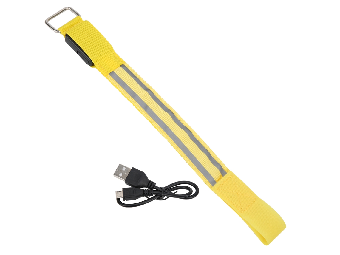 Banda Led Refletiva Com Dois Listrões Luminosos E Carregamento Usb Para Corrida Noturna Ao Ar Livre