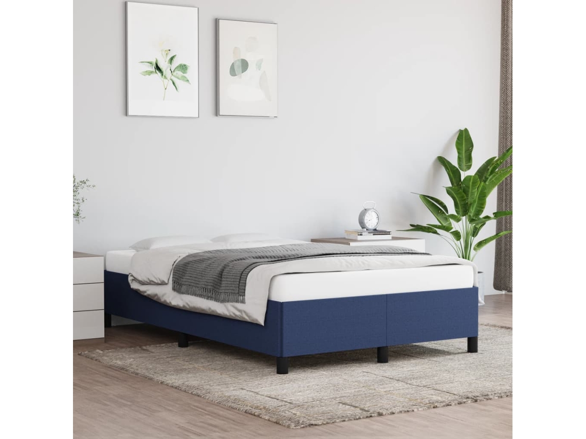 Estrutura De Cama Sem Colchão 120x200 Cm Tecido Azul
