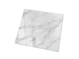 Vidro Para Mesa Quadrado Espelharte (50x50 Cm - Padrão De Superfície De Mármore - Branco)