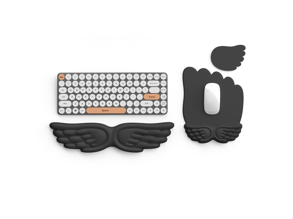 Lurelia Descanso De Pulso Ergonómico Para Teclado E Rato Preto Espuma Confortável