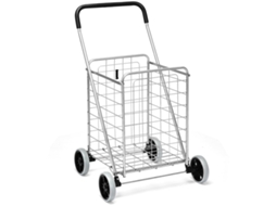 Carrinho de Compras Dobrável com Rodas Aço Plástico 45 Kg Prata 57 X 58 X 91 Cm NORTHIX