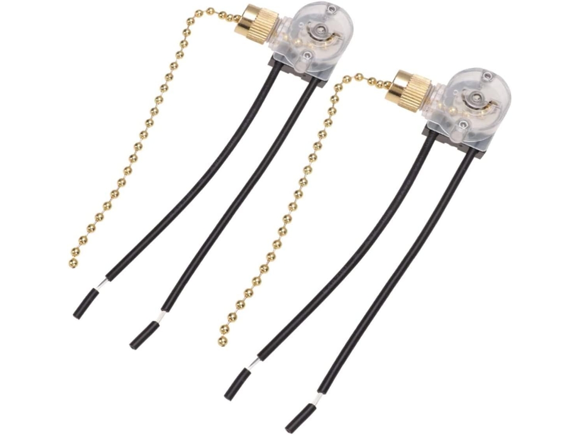 Correntes De Acionamento Para Ventilador De Teto E Luminária, Interruptor De Parede De 2 Posições, Acabamento Em Bronze, 2 Peças Gokoco