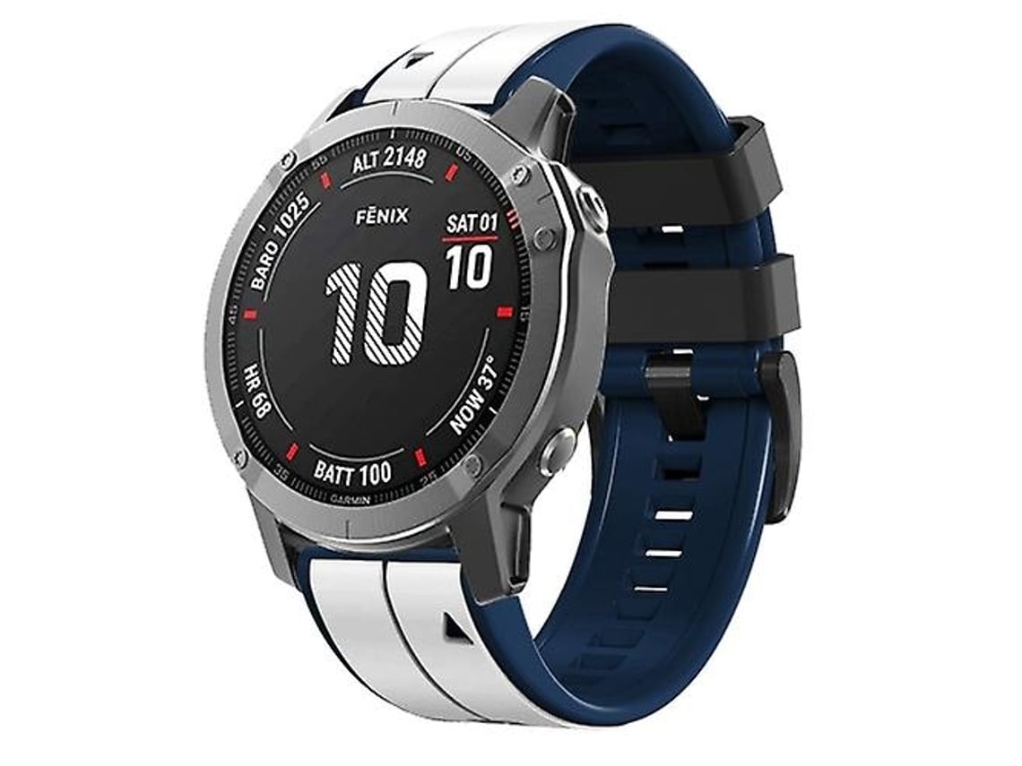 Lurelia Pulseira, Compatível Com Garmin Fenix 3 Hr 22mm Silicone Branco Azul Escuro, Acabamento Moderno